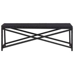 Berkfield Home Garden Bench 120 cm Poly Rattan Black - thumbnail 2