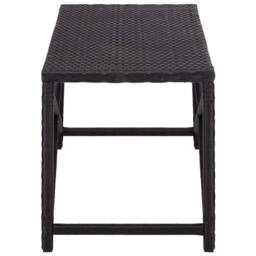 Berkfield Home Garden Bench 120 cm Poly Rattan Black - thumbnail 3