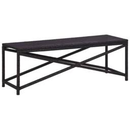 Berkfield Home Garden Bench 120 cm Poly Rattan Black