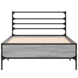 Berkfield Home Bed Frame without Mattress Grey Sonoma 90x190 cm Single - thumbnail 4