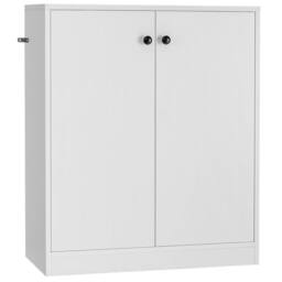 Costway 2-Door Storage Cabinet Buffet Cabinet w/ 3 Shelves Sideboard Kitchen in White - thumbnail 4