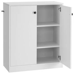 Costway 2-Door Storage Cabinet Buffet Cabinet w/ 3 Shelves Sideboard Kitchen in White