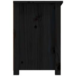 Berkfield Home TV Cabinet Black 79x35x52 cm Solid Wood Pine - Size: 79 x 35 x 52 cm - thumbnail 8