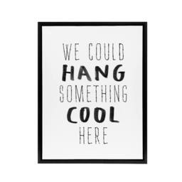 "Artery8 We Could Hang Something Cool Here Funny Simple Framed Canvas Art Print in White - Size: W12"" x H16""" - thumbnail 1