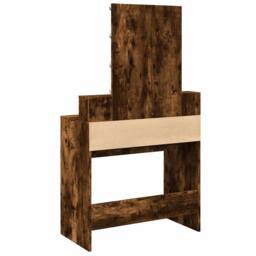 Berkfield Home Dressing Table with LED Smoked Oak 80x41x144.5 cm in Brown - thumbnail 7
