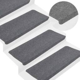 Berkfield Home Stair Mats Self-adhesive 15 pcs 65x24.5x3.5 cm Grey - Size: Medium - thumbnail 2