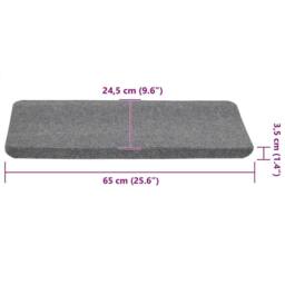 Berkfield Home Stair Mats Self-adhesive 15 pcs 65x24.5x3.5 cm Grey - Size: Medium - thumbnail 9