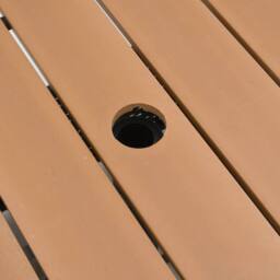 Berkfield Home Garden Table with Parasol Hole Brown 55x55x46.5 cm Poly Rattan - thumbnail 8