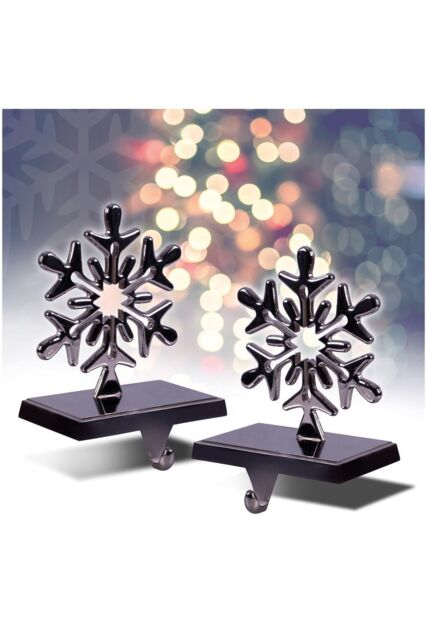 Netagon Set of 2 Christmas Stocking Holders in Silver - image 1