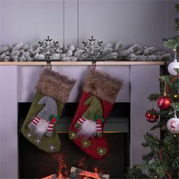 Netagon Set of 2 Christmas Stocking Holders in Silver - thumbnail 4