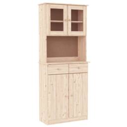 Berkfield Home Highboard ALTA 77x35x188 cm Solid Wood Pine in Brown - Size: 77 x 35 x 188 cm - thumbnail 2