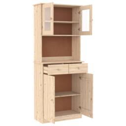 Berkfield Home Highboard ALTA 77x35x188 cm Solid Wood Pine in Brown - Size: 77 x 35 x 188 cm - thumbnail 4