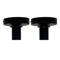 First Choice Lighting Set of 2 Cynthia - Black Ceiling Flush Lights for Easy Fit Shades - thumbnail 1