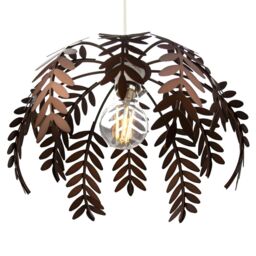 Happy Homewares Traditional Fern Leaf Design Ceiling Pendant Light Shade in Shiny in Bronze - thumbnail 2