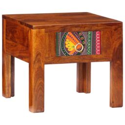 Berkfield Home Bedside Cabinet 40x40x36 cm Solid Wood Acacia in Brown - Size: 40 x 40 x 36 cm - thumbnail 1