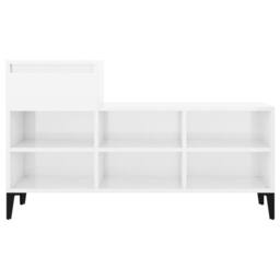 Berkfield Home Shoe Cabinet High Gloss White 102x36x60 cm Engineered Wood - Size: 102 x 36 x 60 cm - thumbnail 6
