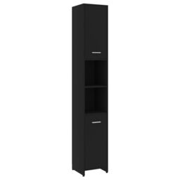 Berkfield Home Bathroom Cabinet Black 30x30x183.5 cm Engineered Wood - thumbnail 2