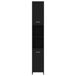 Berkfield Home Bathroom Cabinet Black 30x30x183.5 cm Engineered Wood - thumbnail 6