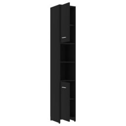 Berkfield Home Bathroom Cabinet Black 30x30x183.5 cm Engineered Wood - thumbnail 5