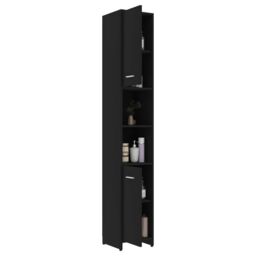 Berkfield Home Bathroom Cabinet Black 30x30x183.5 cm Engineered Wood - thumbnail 4