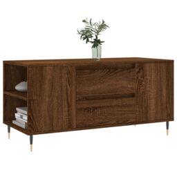 Berkfield Home Coffee Table Brown Oak 102x44.5x50 cm Engineered Wood - thumbnail 3