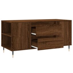 Berkfield Home Coffee Table Brown Oak 102x44.5x50 cm Engineered Wood - thumbnail 6