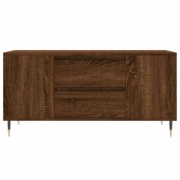 Berkfield Home Coffee Table Brown Oak 102x44.5x50 cm Engineered Wood - thumbnail 5