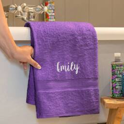 Duncan Stewart Personalised Luxury Cotton Bath Towel in Purple - thumbnail 1