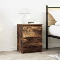 Berkfield Home TV Cabinet Smoked Oak 40x35x54 cm Engineered Wood in Brown - Size: 40 x 35 x 54 cm - thumbnail 1