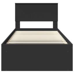 Berkfield Home Bed Frame with Headboard Black 90 x 190 cm Solid Pine Wood - thumbnail 7
