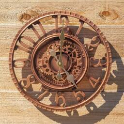 Marco Paul Large Bronze 30cm Open Faced Skeleton Mechanical garden clock Outdoor/Indoor