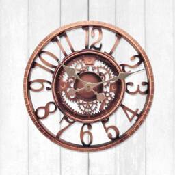 Marco Paul Large Bronze 30cm Open Faced Skeleton Mechanical garden clock Outdoor/Indoor - thumbnail 3