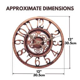Marco Paul Large Bronze 30cm Open Faced Skeleton Mechanical garden clock Outdoor/Indoor - thumbnail 4