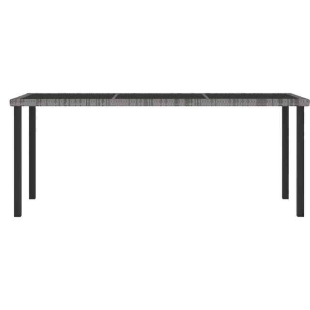 Berkfield Home Garden Dining Table Grey 180x70x73 cm Poly Rattan - Size: 180 x 70 x 73 cm - image 1