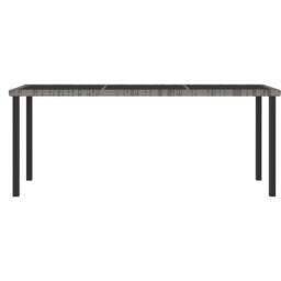 Berkfield Home Garden Dining Table Grey 180x70x73 cm Poly Rattan - Size: 180 x 70 x 73 cm - thumbnail 1