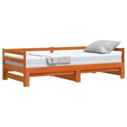 Berkfield Home Versatile Daybed with Trundle without Mattress Wax Brown 80x200 c - thumbnail 4
