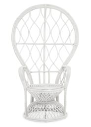 Orsina High Back Rattan Peakcock Chair in White - thumbnail 7