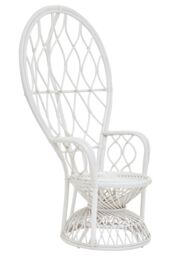 Orsina High Back Rattan Peakcock Chair in White - thumbnail 2