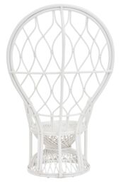 Orsina High Back Rattan Peakcock Chair in White - thumbnail 4