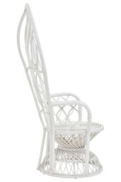 Orsina High Back Rattan Peakcock Chair in White - thumbnail 3