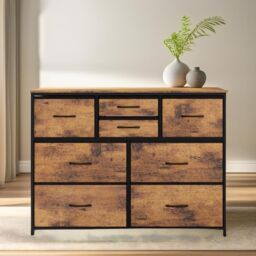 Pirlo Plush Bedroom Chest With 8 Fabric Drawers Rustic Brown - thumbnail 5