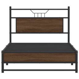 Berkfield Home Bed Frame without Mattress Brown Oak 100x200 cm Engineered Wood - thumbnail 6