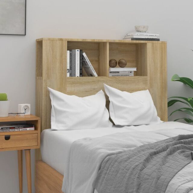 Berkfield Home Headboard Cabinet Sonoma Oak 100x18.5x104.5 cm in Brown - image 1