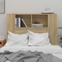 Berkfield Home Headboard Cabinet Sonoma Oak 100x18.5x104.5 cm in Brown - thumbnail 3