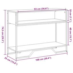 Berkfield Home Classic Console Table Grey Sonoma 100x35x74.5 cm Engineered Wood - thumbnail 9
