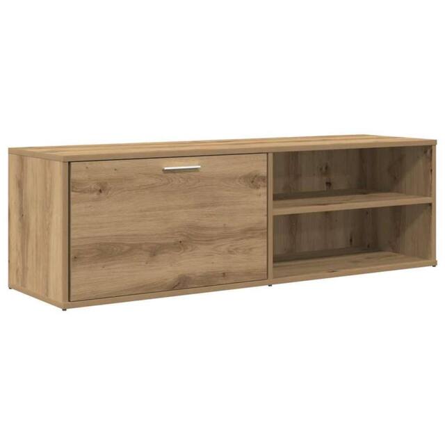 Berkfield Home TV Cabinet Artisan Oak 120x34x37 cm Engineered Wood in Brown - Size: 120 x 34 x 37 cm - image 1