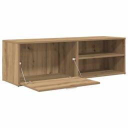 Berkfield Home TV Cabinet Artisan Oak 120x34x37 cm Engineered Wood in Brown - Size: 120 x 34 x 37 cm - thumbnail 7