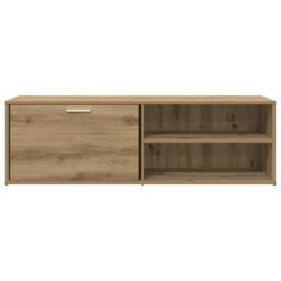 Berkfield Home TV Cabinet Artisan Oak 120x34x37 cm Engineered Wood in Brown - Size: 120 x 34 x 37 cm - thumbnail 4