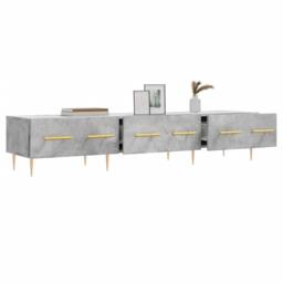 Berkfield Home TV Cabinet Concrete Grey 150x36x30 cm Engineered Wood - Size: 150 x 36 x 30 cm - thumbnail 4