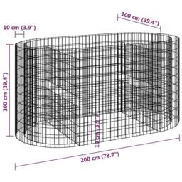 Berkfield Home Gabion Raised Bed Galvanised Iron 200x100x100 cm in Silver - Size: 200 x 100 x 100 cm - thumbnail 8